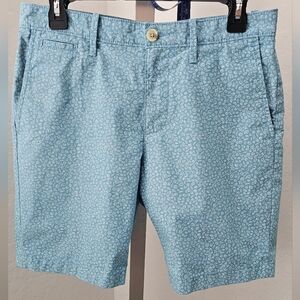 Original Penguin Light Blue Patterned Flat Front Shorts Size 30